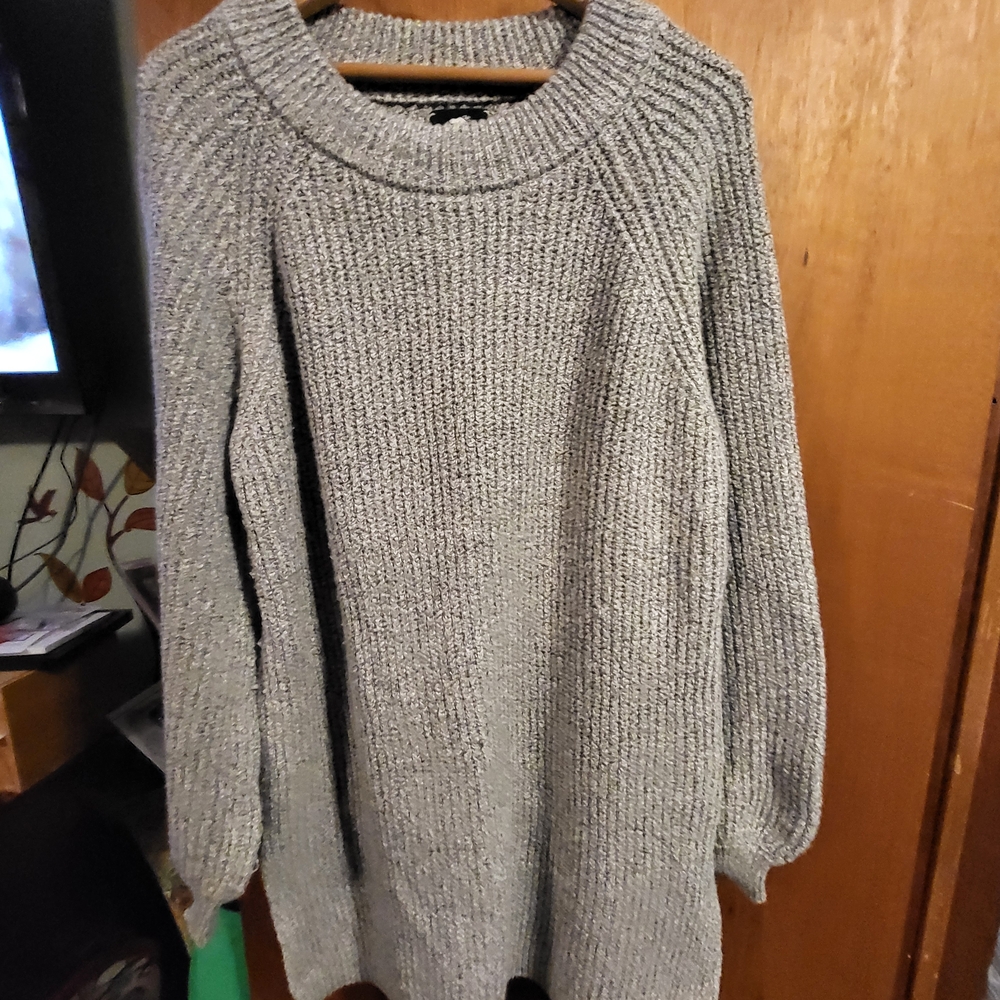Cozy Gray Roots Women's Sweater Dress Or Tunic
